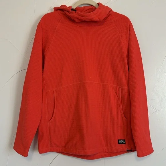 Mountain Hardwear Women's Coral Orange Grid Fleece Long Sleeve M NWOT - Picture 1 of 4